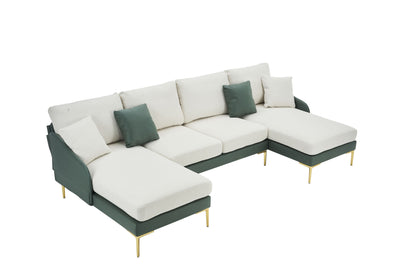 Holly Comfy Sectional, Cyan+white