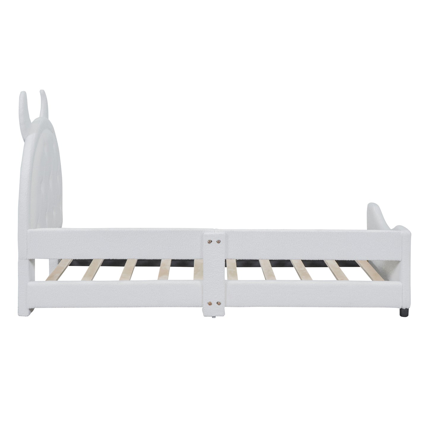 teddy fleece twin size upholstered daybed with ox horn shaped
