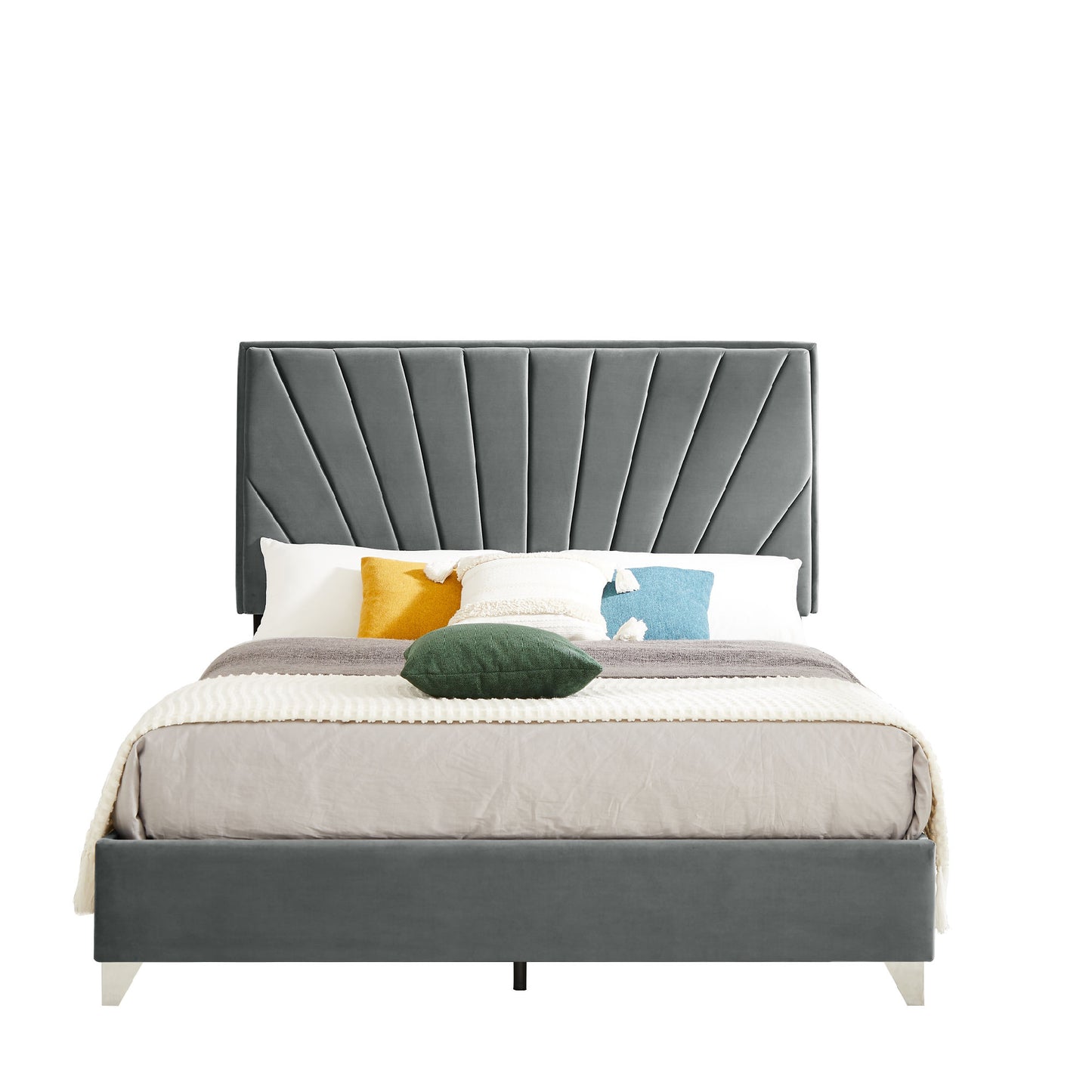 b108 beautiful line stripe cushion bed, gray