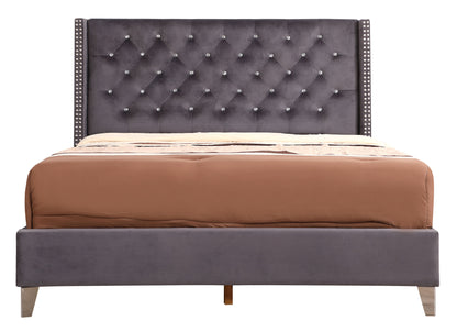 Julie Queen Upholstered Bed , GRAY