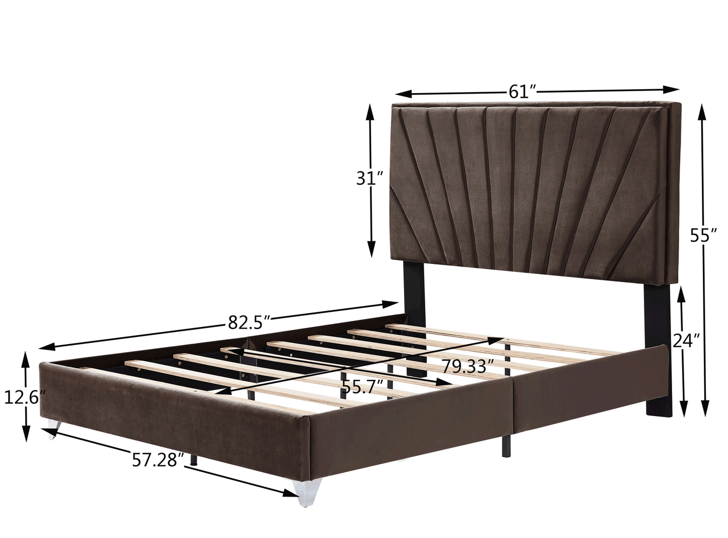 b108 beautiful line stripe cushion bed, brown