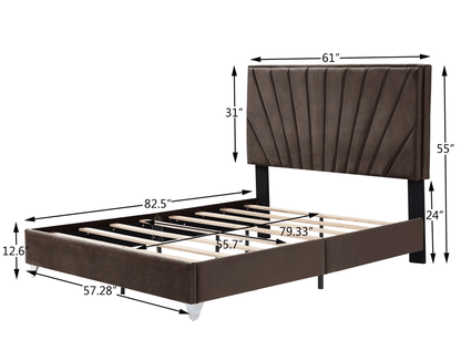 B108 Beautiful Line Stripe Cushion Bed, Brown