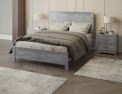 Albany 3 Piece Twin Bed Set, Gray