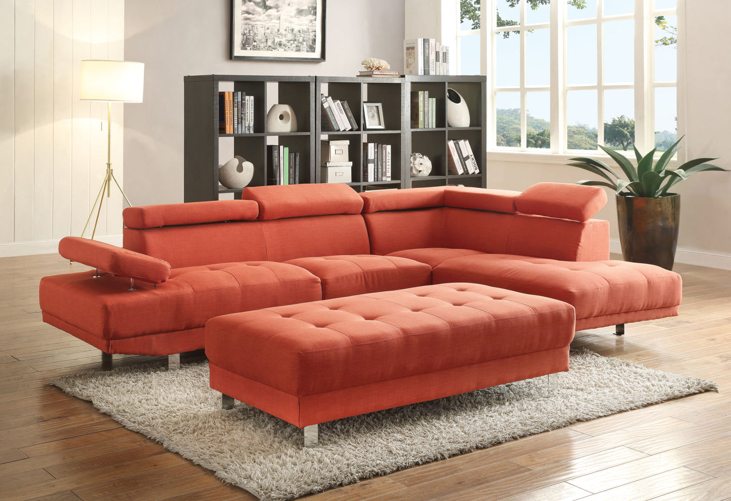 riveredge sectional, orange