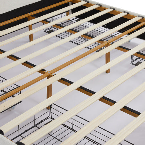 upholstered smart king platform bed with 4-drawers