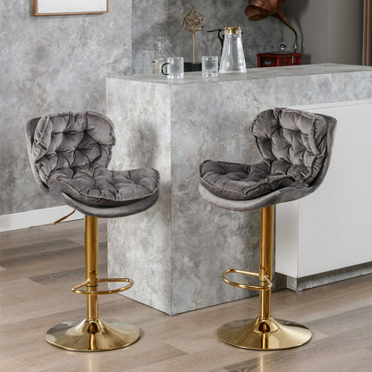 Swivel Bar Stools Set of 2, Grey