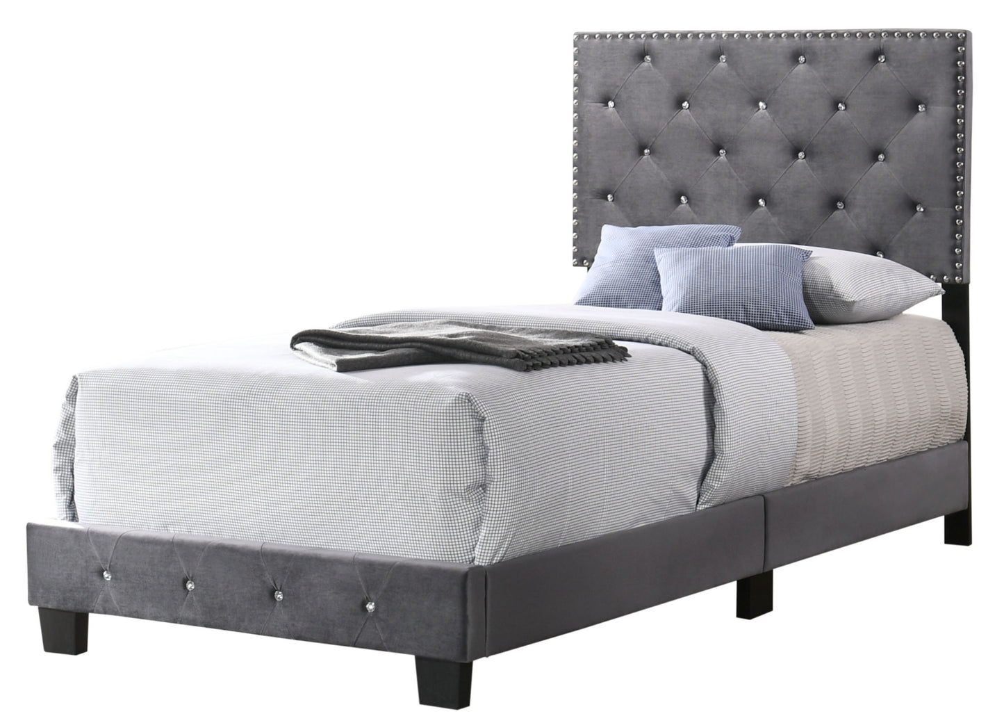 suffolk twin bed , gray