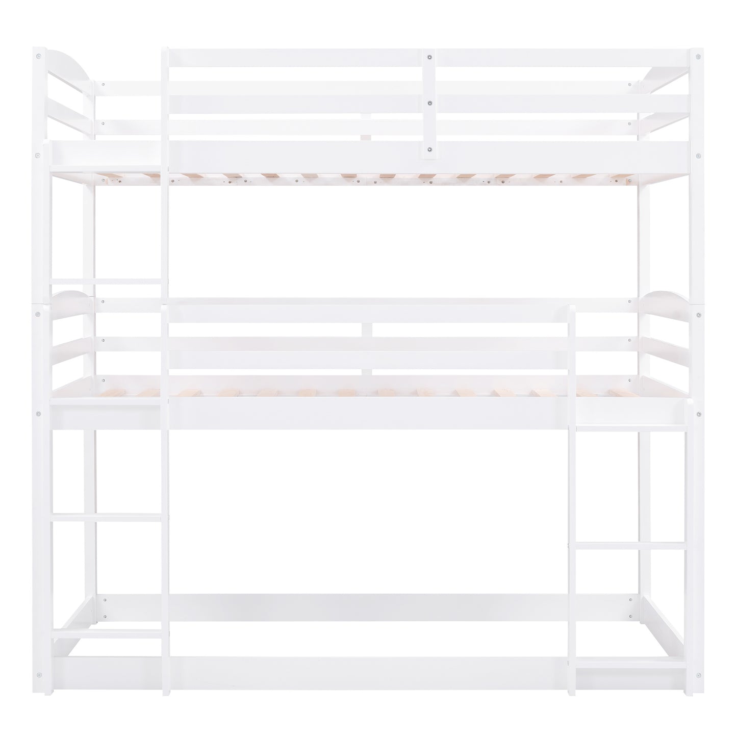 twin over twin over twin triple bunk bed,white