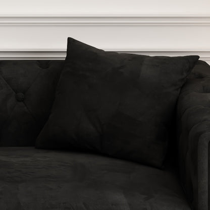 Morgan Sofa includes 2 pillows, Black Velvet