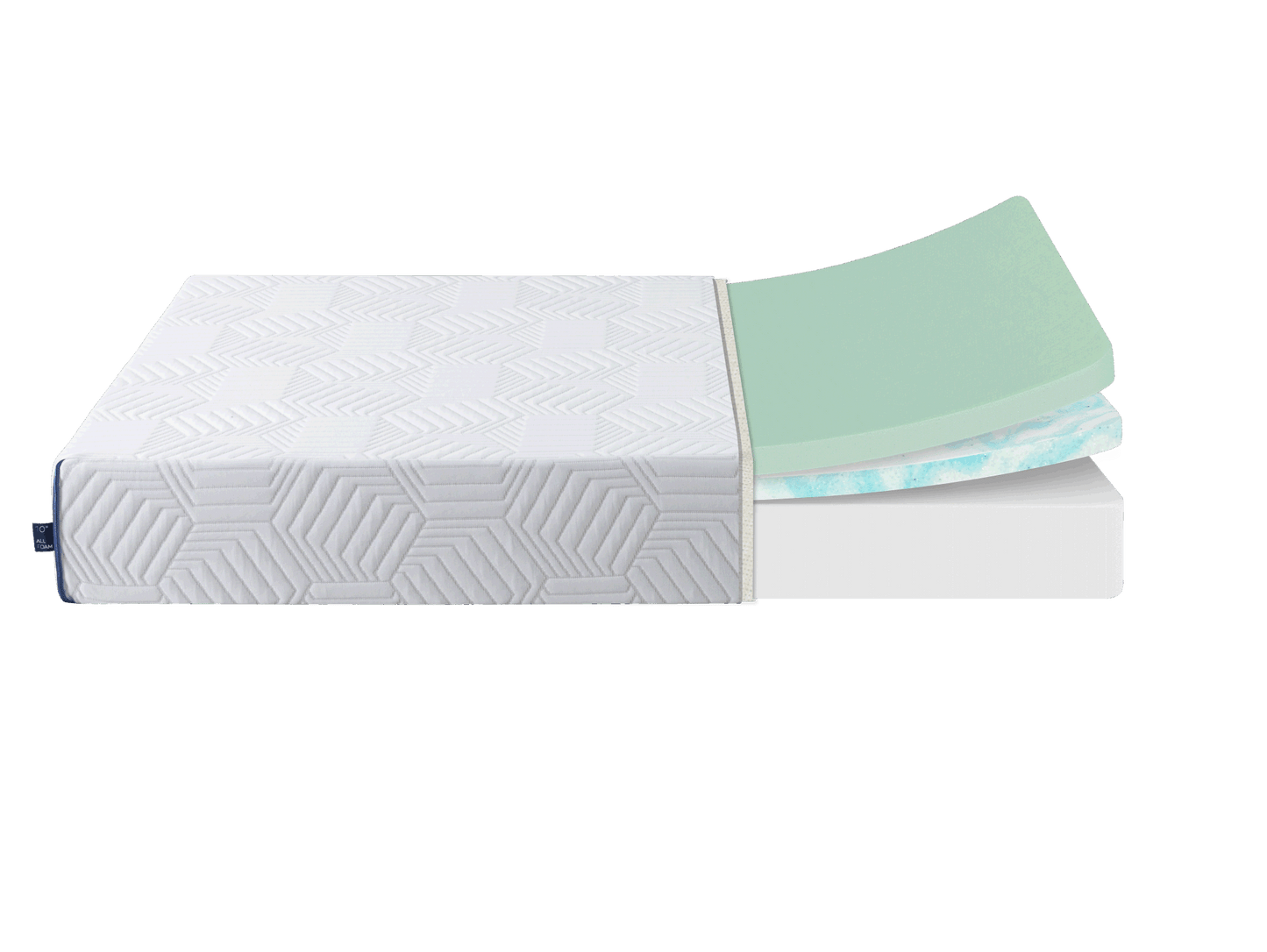 cal king 10 inch gel memory foam mattress, white, bed in a box, green tea and cooling gel infused, certipur-us certified
