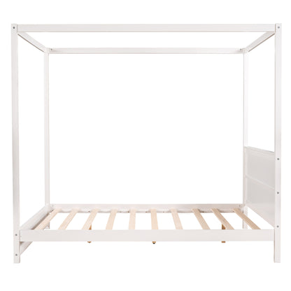 Modern Canopy Platform Bed with Headboard