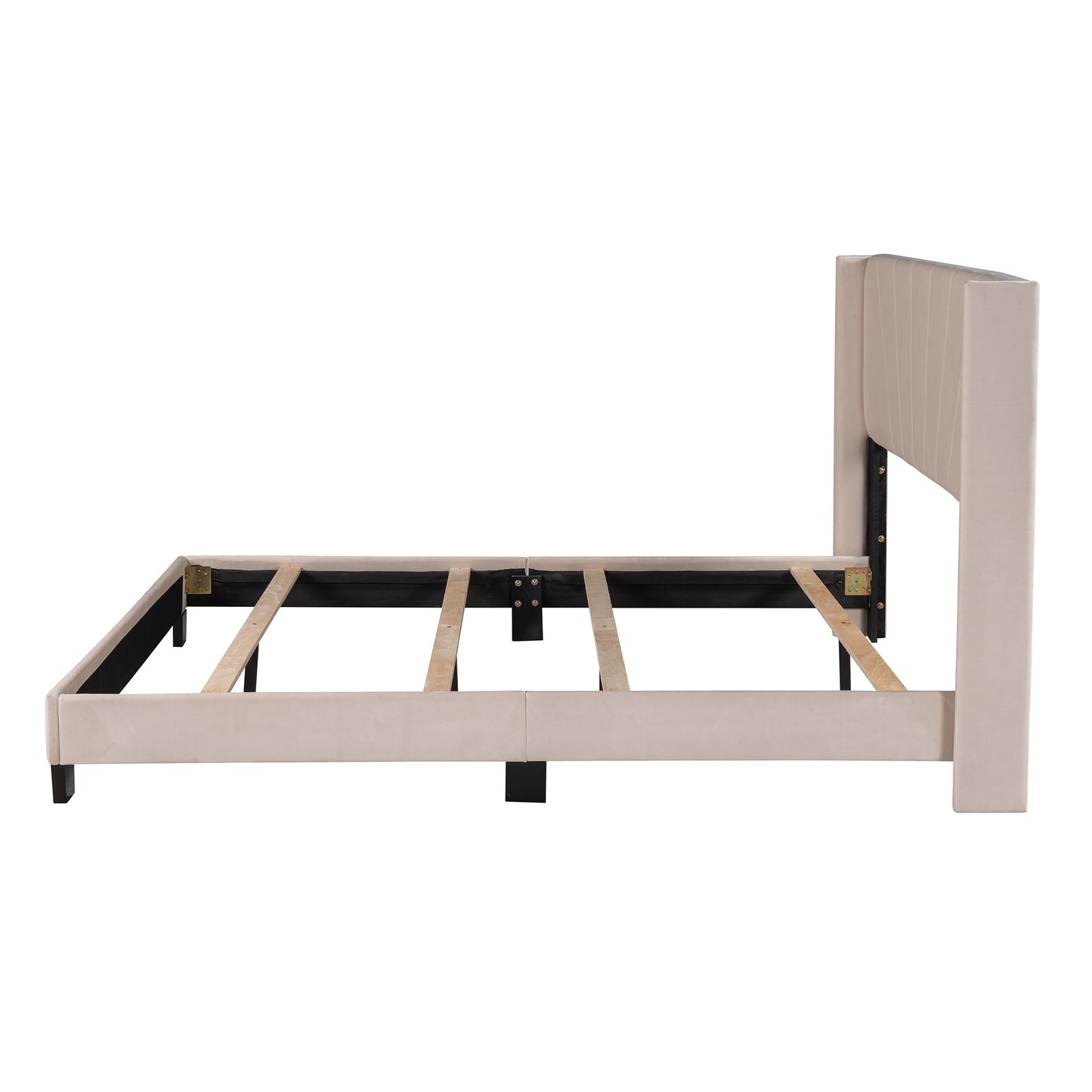 velvet upholstered king platform bed