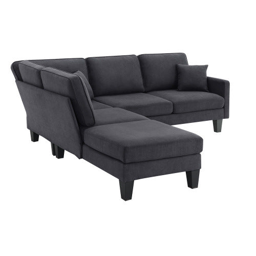 terry 5-seat couch set with chaise with 3 pillows