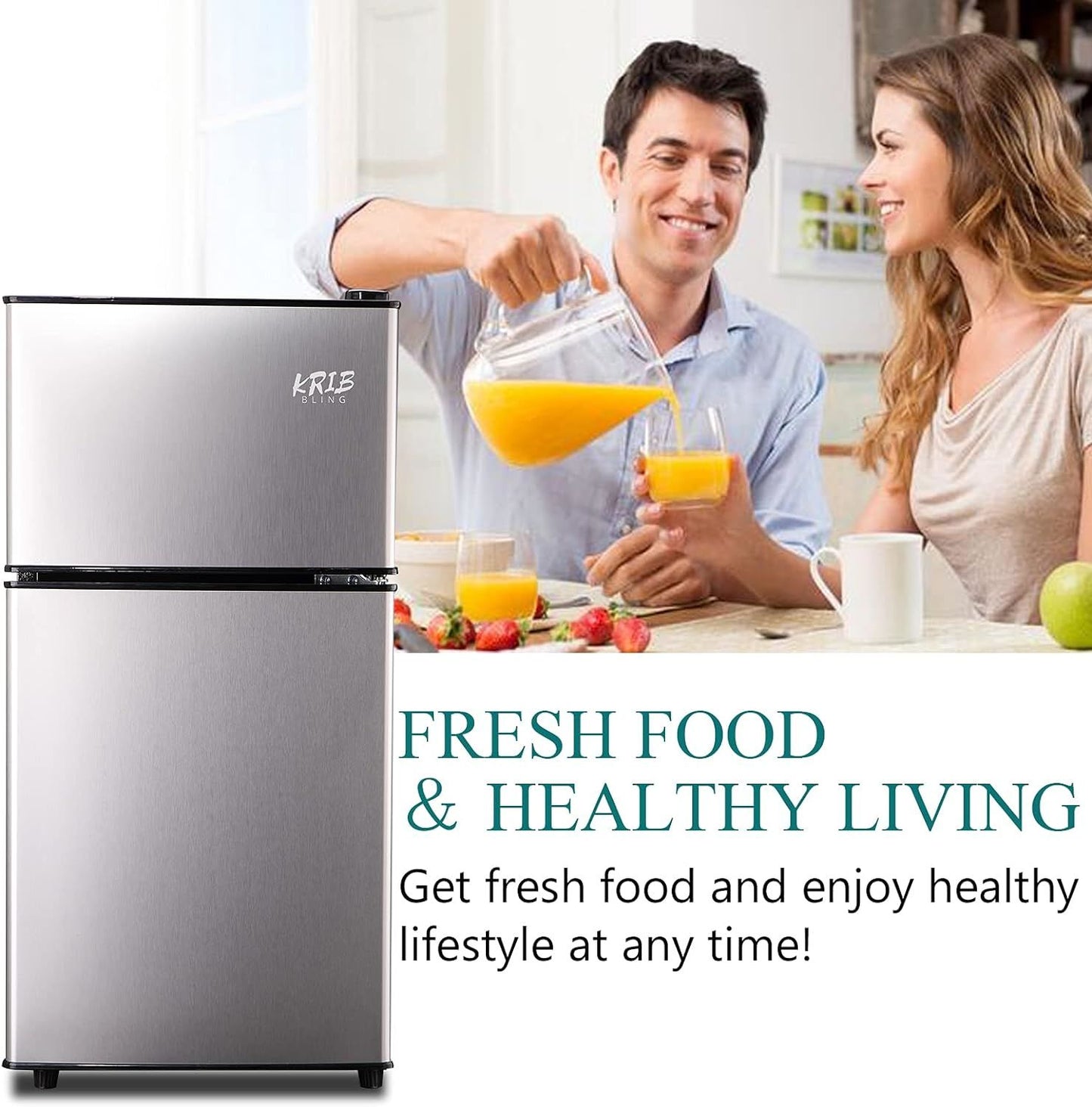 3.5cu.ft compact refrigerator mini fridge with freezer