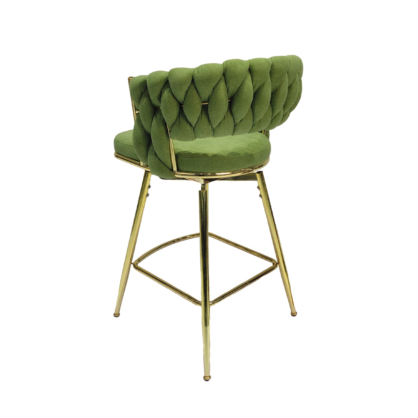 bar chair linen woven bar stool set of 4, green
