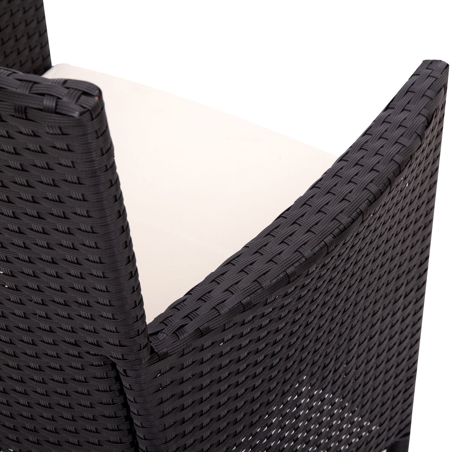 topmax 7- piece rattan patio set, black