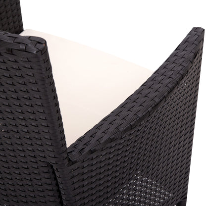 TOPMAX 7- Piece Rattan Patio Set, Black