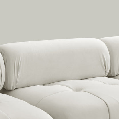 Button Tufted Modular Sectional Sofa, Navy Velvet