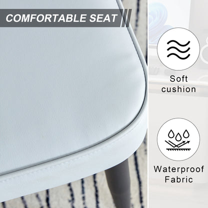Modern Leather Dining Chairs Set of 4 Chairs, White