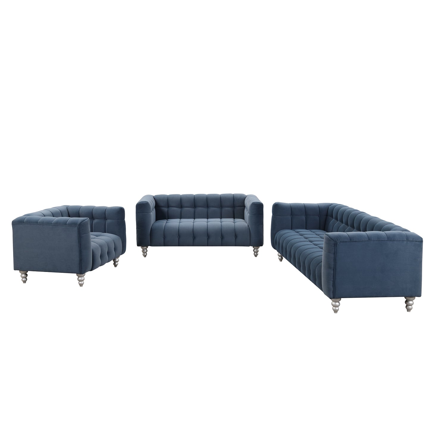 zuli 3-piece sofa set, blue