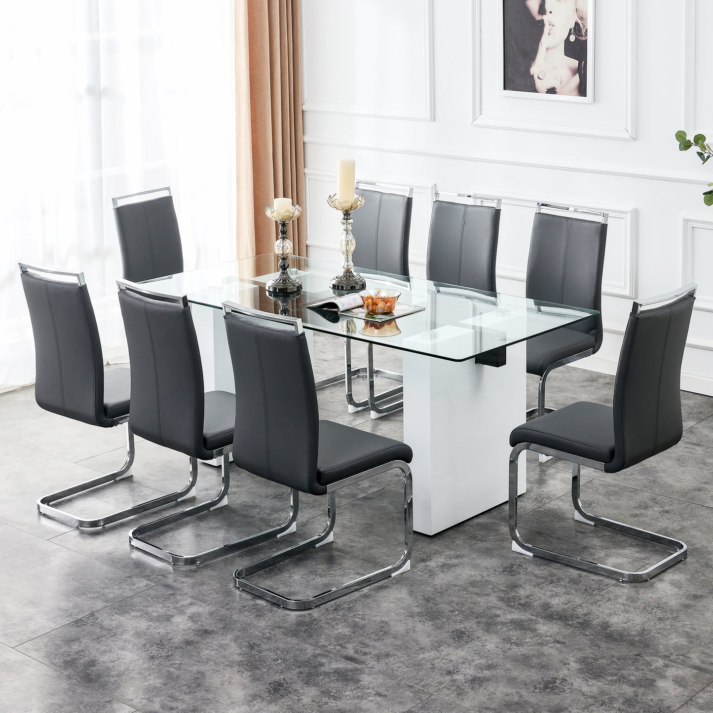 danny rectangular glass table