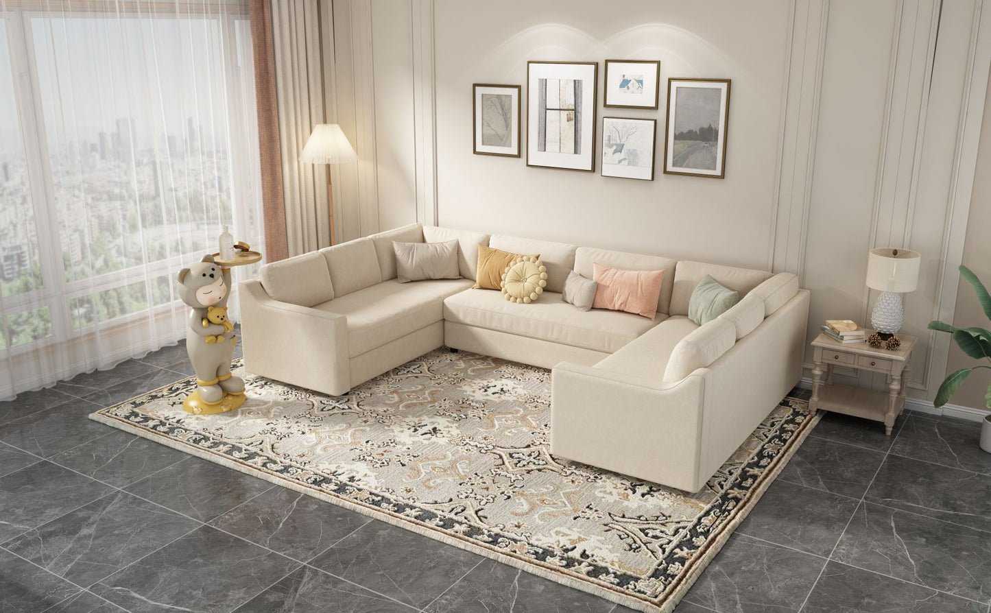 ustyle 3 pieces upholstered u-shaped sectional
