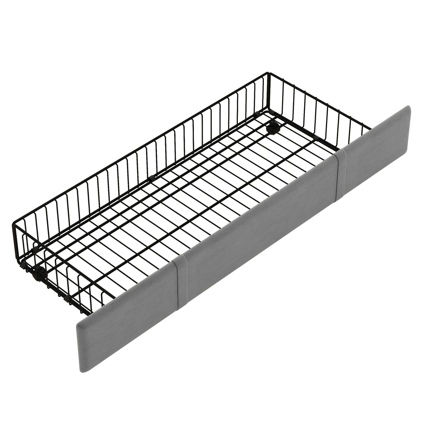 queen size bed frame with storage headboard and charging station,dark gray
