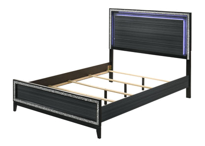 ACME Haiden Queen Bed, LED & Weathered Black Finish