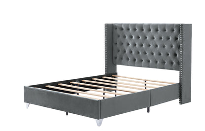 Toni Queen bed with one nightstand,  metal legs with Electroplate #1