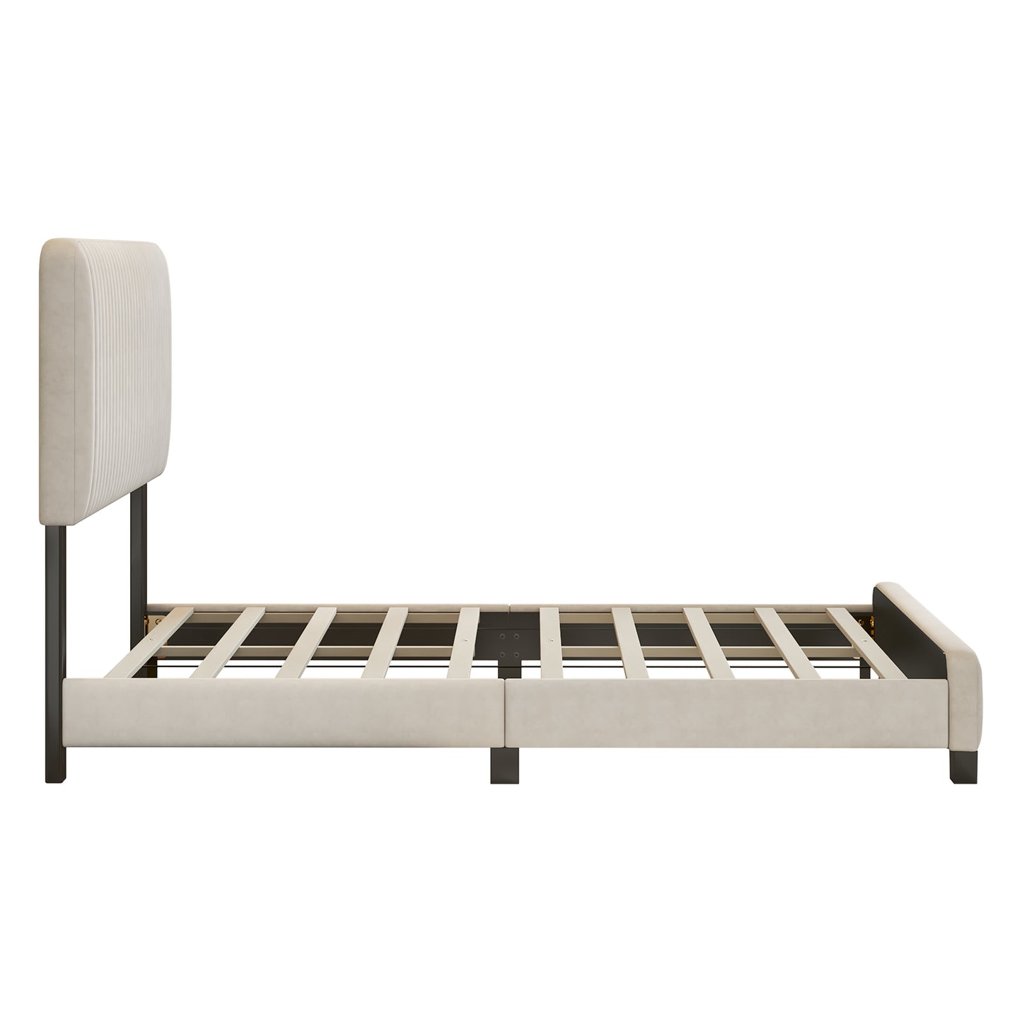 emily upholstered platform bed,beige
