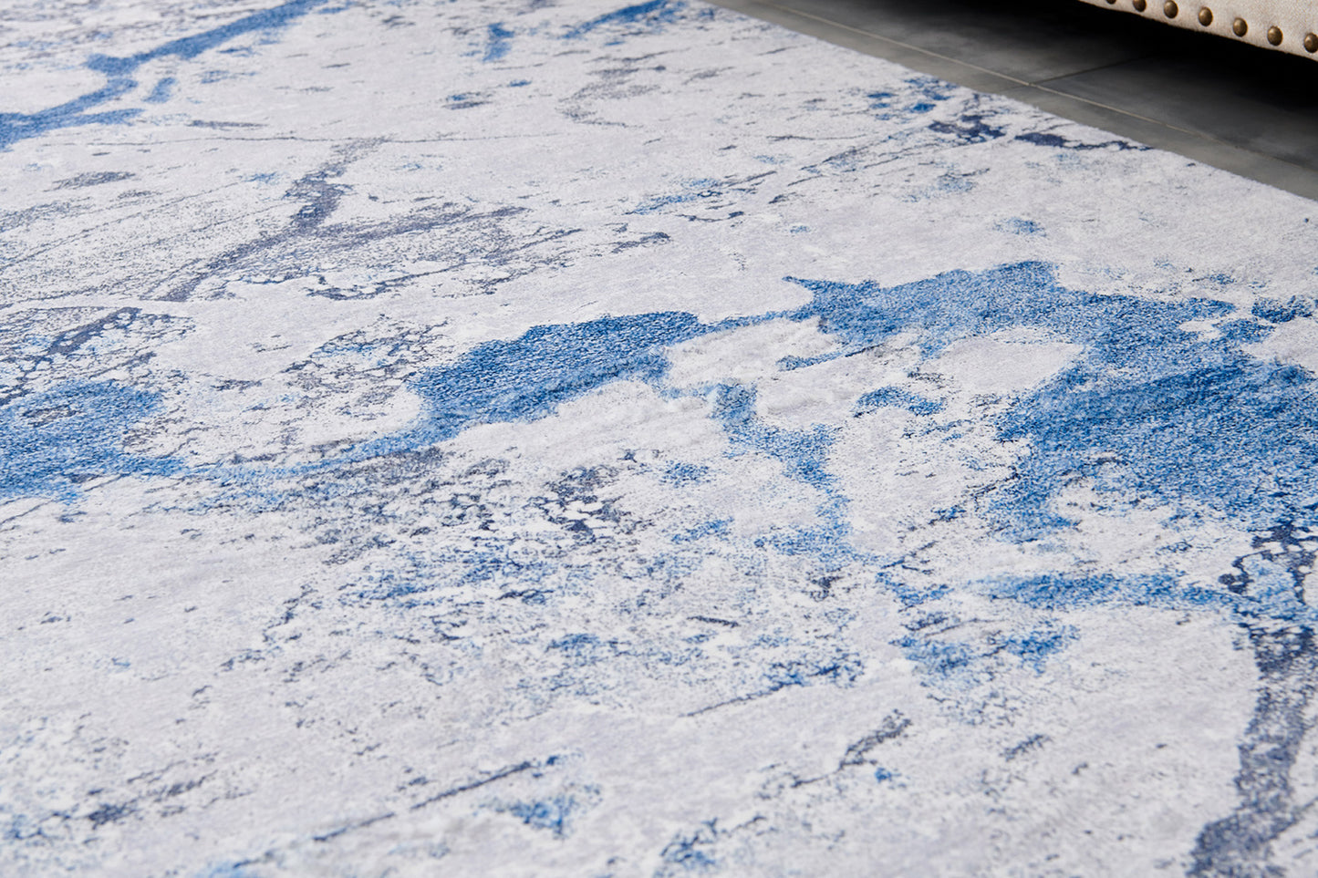 zara collection abstract design silver blue machine washable super soft area rug