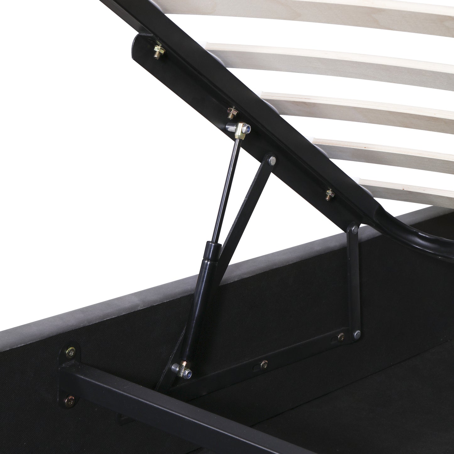 kaylie upholstered platform bed with storage & adjustable tufted headboard and led light