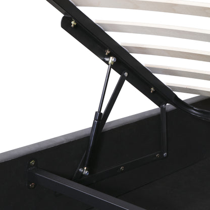 Kaylie Upholstered Platform Bed with Storage & Adjustable Tufted Headboard and LED Light