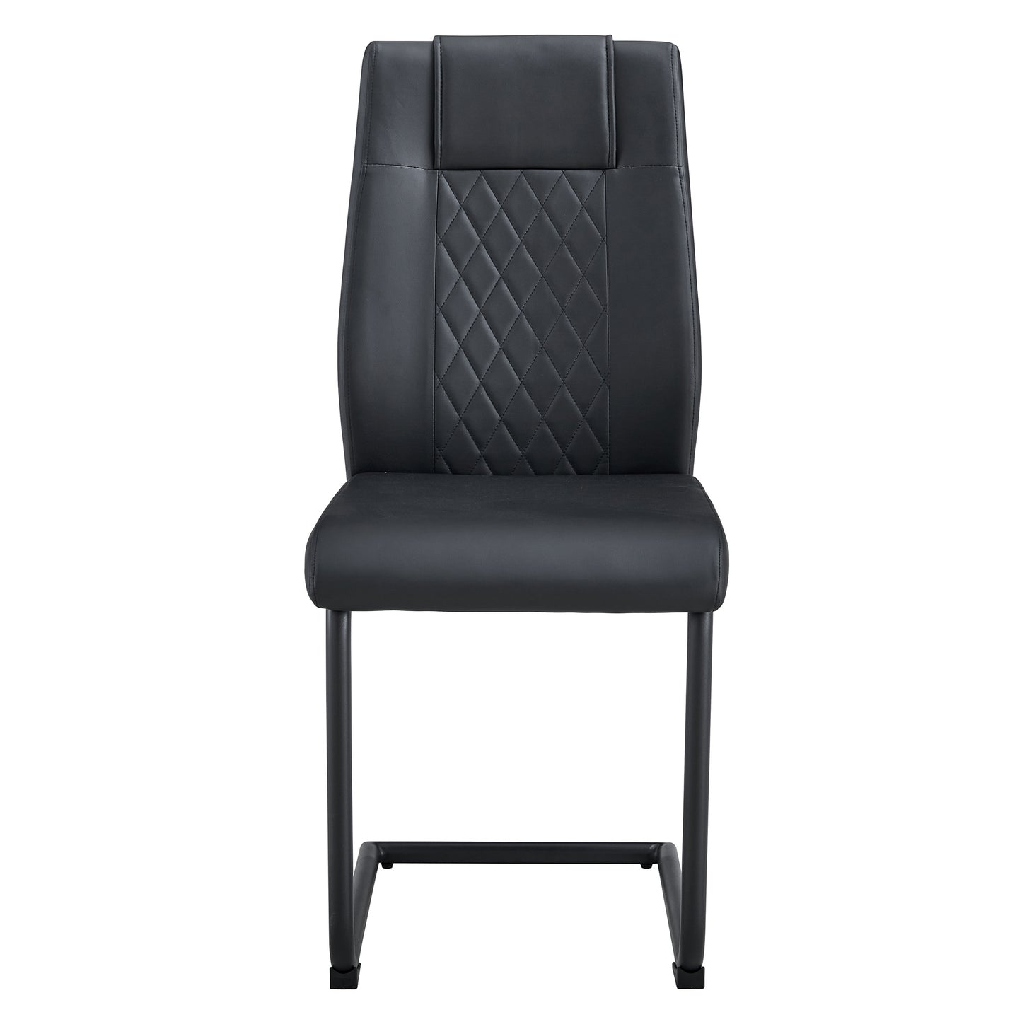 modern leather chairs set of 4, black+pu