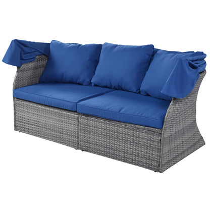 Daybed/Sunbed with Retractable Canopy Set