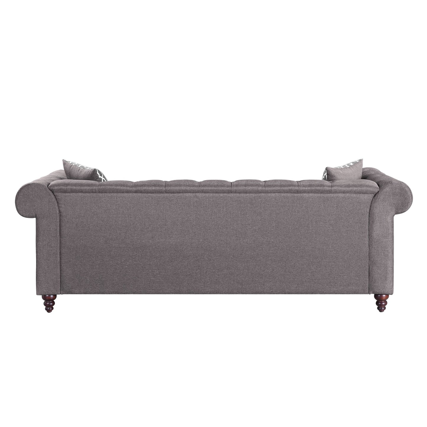 acme waldina reversible sectional sofa, brown