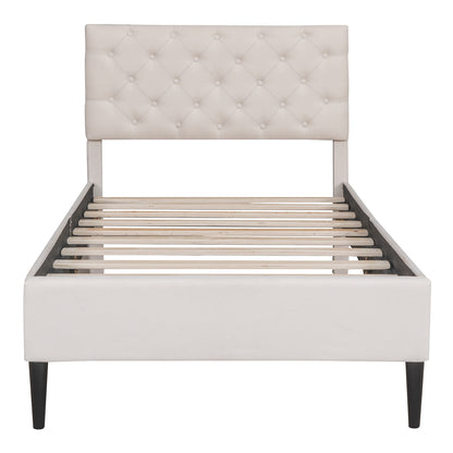 Linen Upholstered Platform Bed
