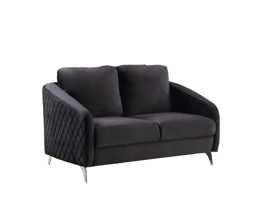 sofia velvet sofa set, black