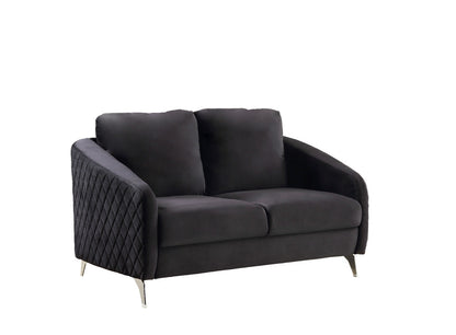 Sofia Velvet Sofa Set, Black