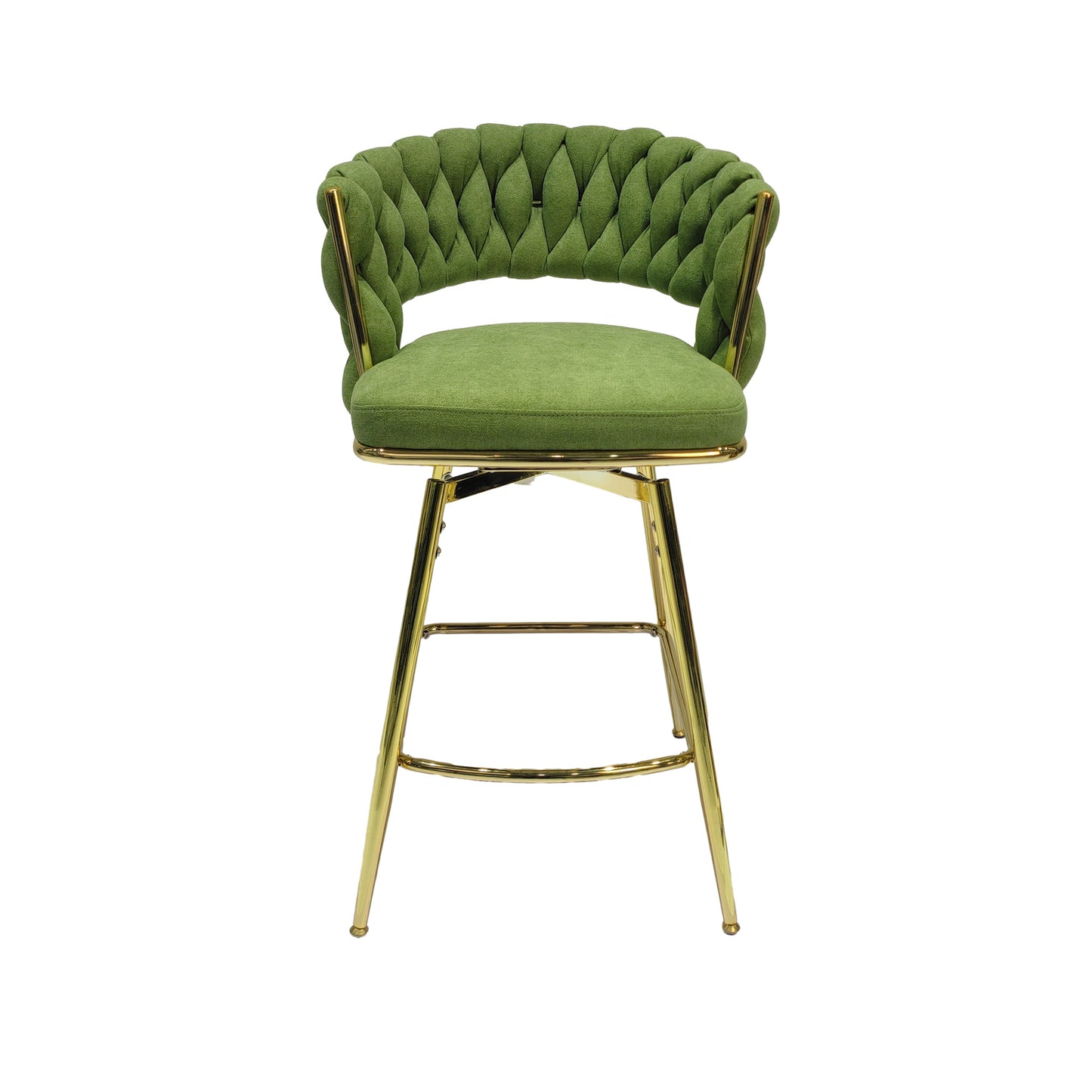 bar chair linen woven bar stool set of 4, green