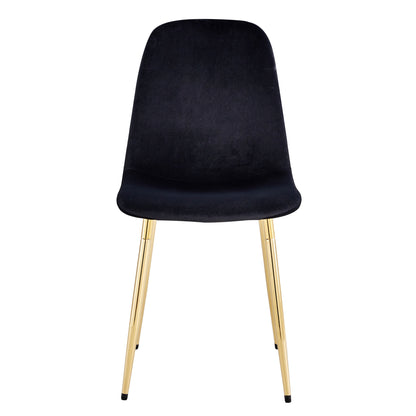 Zara Dining Chairs Set of 4, Soft Velvet Black