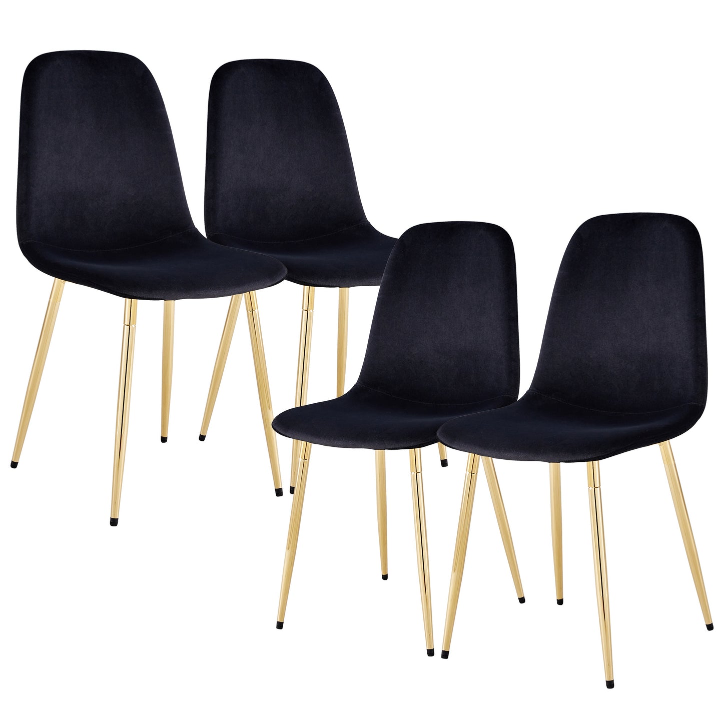 zara dining chairs set of 4, soft velvet black