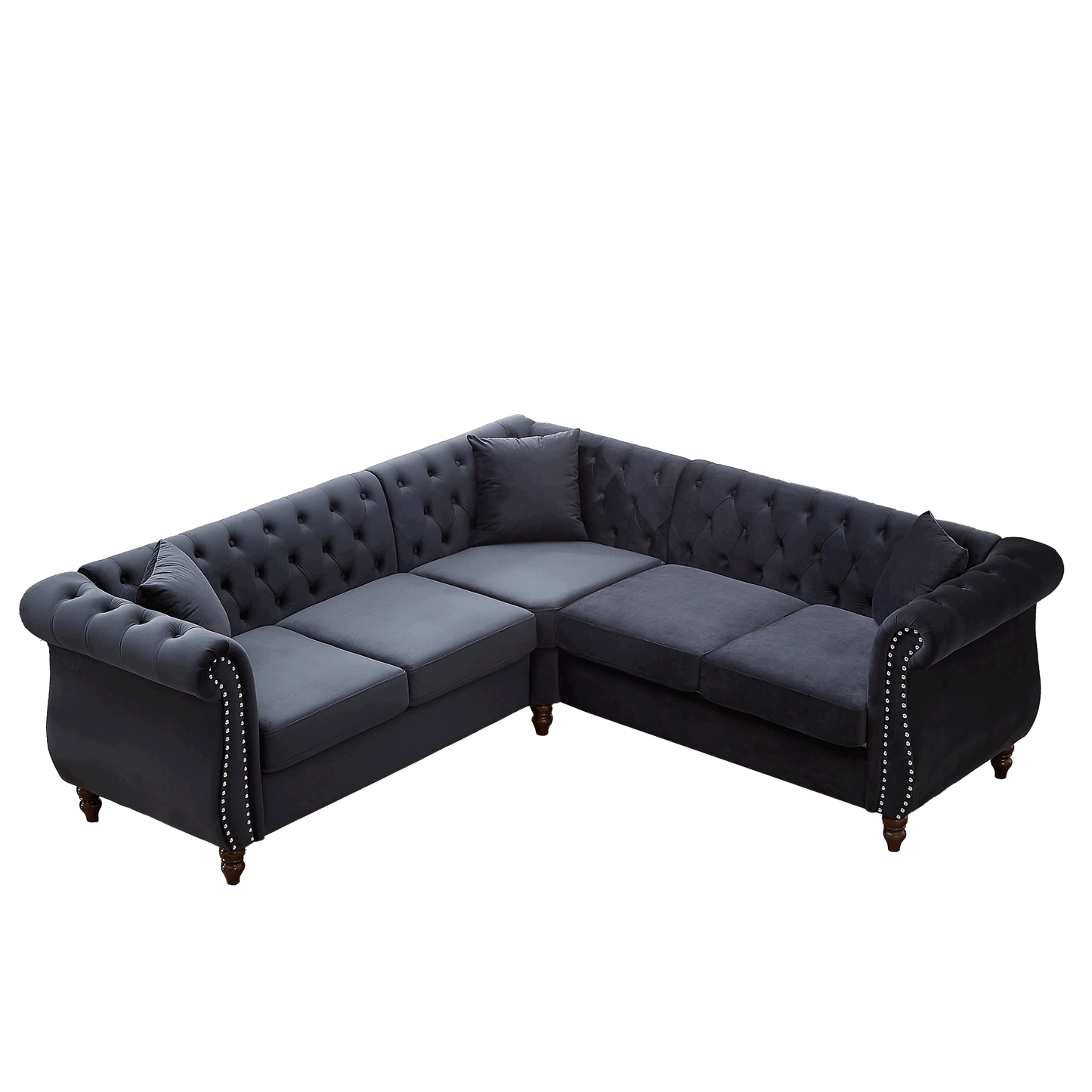 chesterfield 5-seater corner sofas with 3 pillows