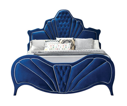 ACME Dante Queen Bed, Blue Velvet