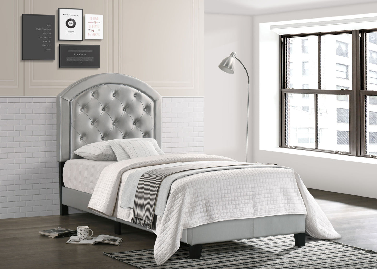 gaby - twin bed - gray