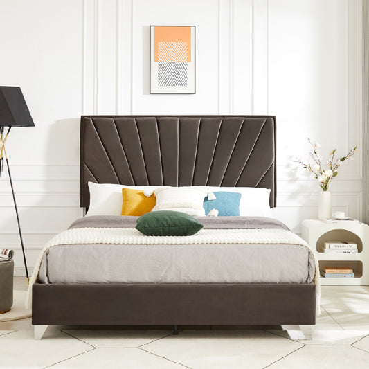 B108 Beautiful Line Stripe Cushion Bed, Brown