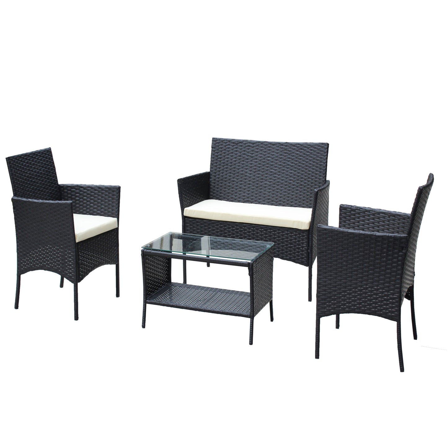 4 pc rattan patio set