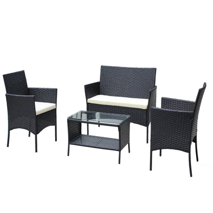 4 PC Rattan Patio Set
