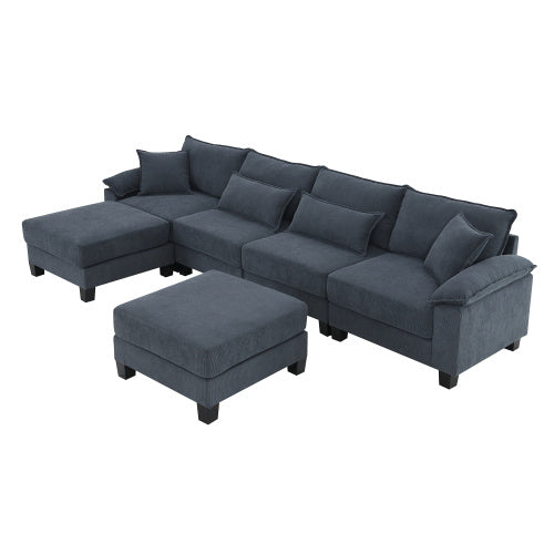 emily u shaped couch with armrest bags