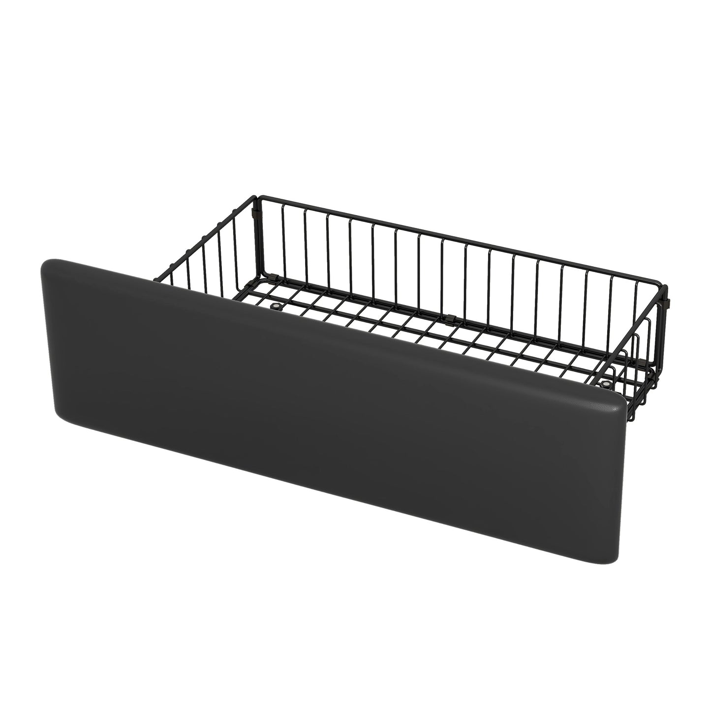 queen upholstered pu leather platform bed with led headboard, black